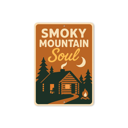 Smoky Mountain Soul Aluminum Sign Rustic Cabin Wall Decor