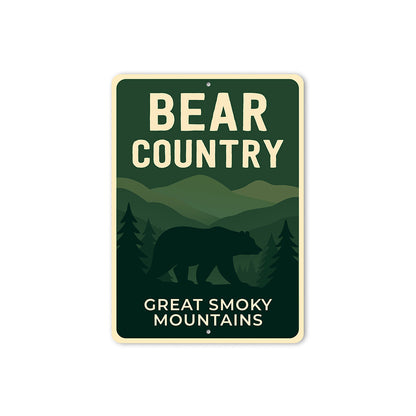 Bear Country Aluminum Sign Great Smoky Mountains Decor