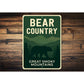 Bear Country Aluminum Sign Great Smoky Mountains Decor
