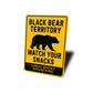 Black Bear Territory Sign Great Smoky Mountains Humor
