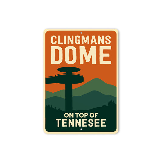 Clingmans Dome Sign On Top of Tennessee Aluminum Decor