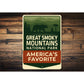 Great Smoky Mountains Sign America's Favorite Park
