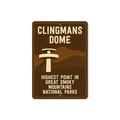 Clingmans Dome Sign Highest Point in Smoky Mountains