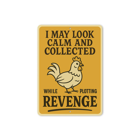 Plotting Revenge Aluminum Sign Funny Sarcastic Wall Decor