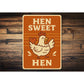 Hen Sweet Hen Aluminum Sign Cute Farmhouse Decor