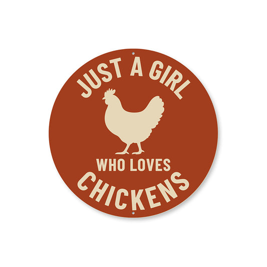 Chicken Lover Sign Just a Girl Who Loves Chickens Wall Art