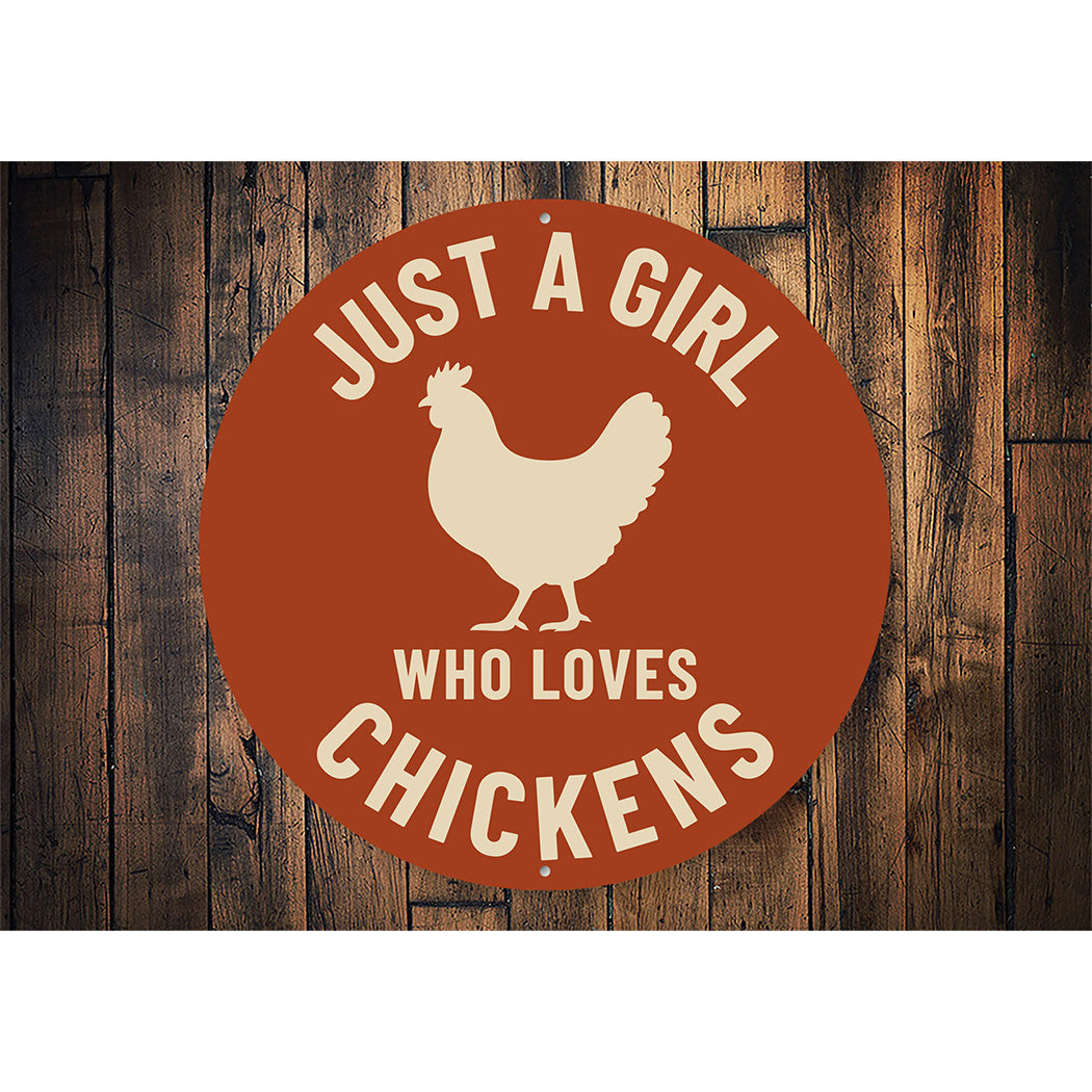 Chicken Lover Sign Just a Girl Who Loves Chickens Wall Art