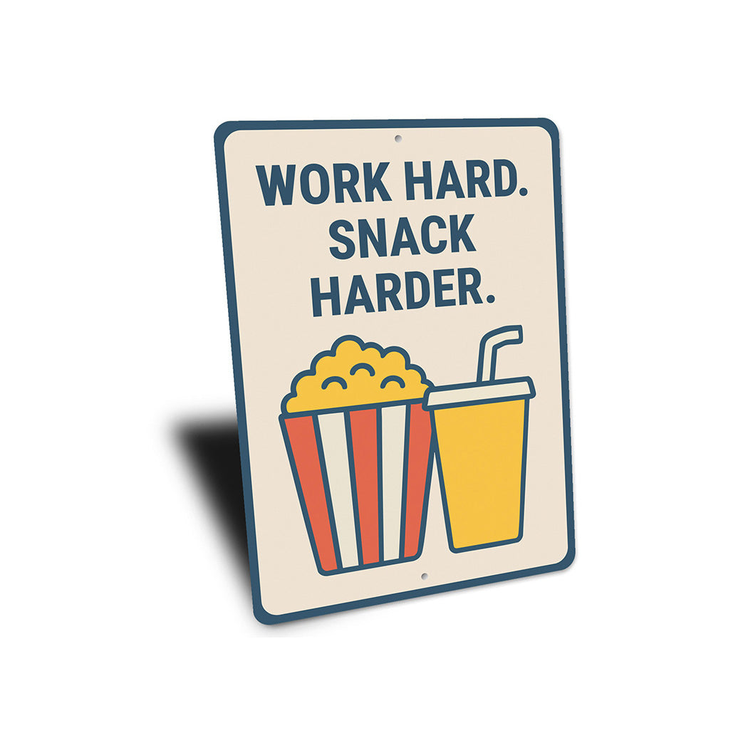 Work Hard Snack Harder Metal Motivational Kitchen Sign