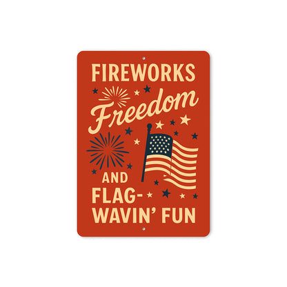 Fireworks Freedom & Flag-Wavin' Fun Metal Patriotic Decor