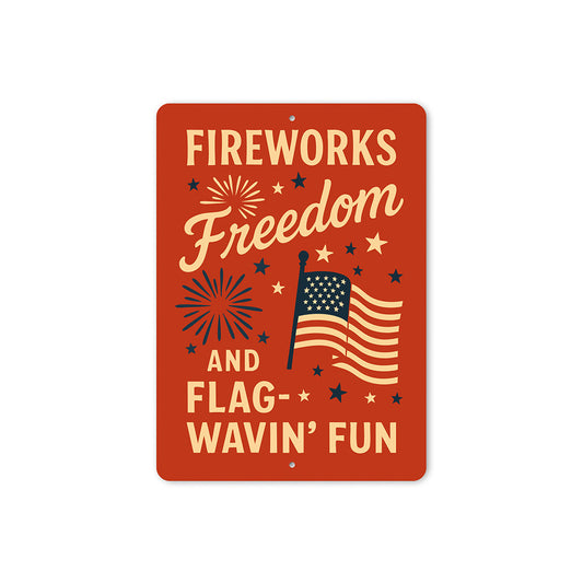 Fireworks Freedom & Flag-Wavin' Fun Metal Patriotic Decor