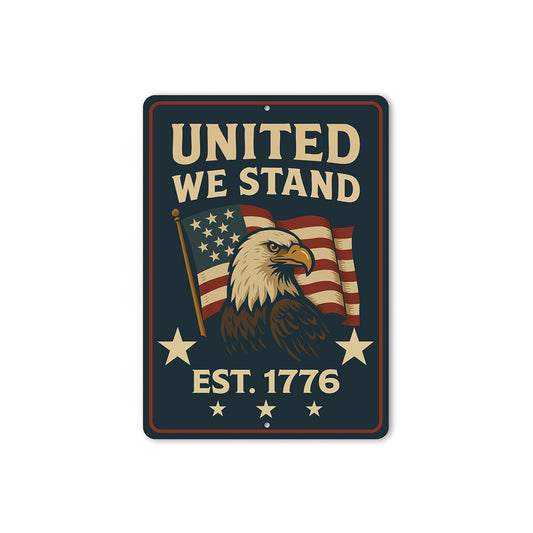 United We Stand Est. 1776 Metal Sign Patriotic Wall Decor