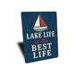 Lake Life is the Best Life Metal Rustic Waterfront Sign