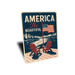 America the Beautiful Aluminum Sign Patriotic Home Decor