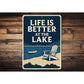 Life is Better at the Lake Metal Rustic Lakeside Sign