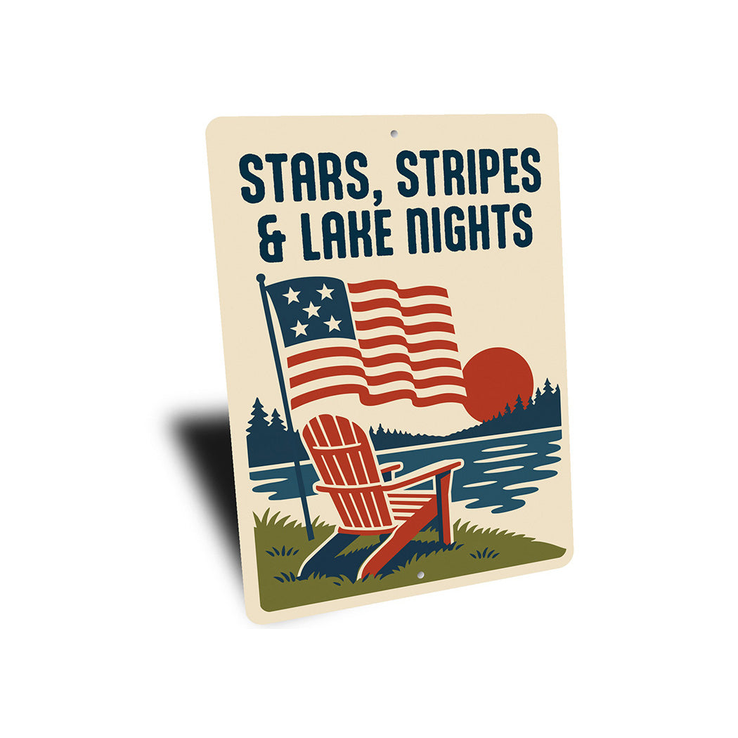 Stars Stripes & Lake Nights Aluminum Patriotic Lake Decor