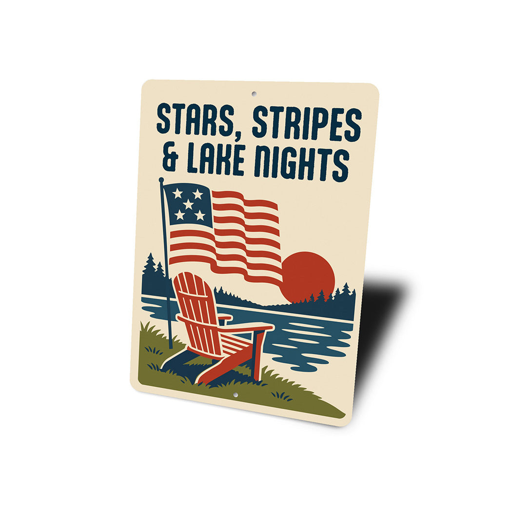 Stars Stripes & Lake Nights Aluminum Patriotic Lake Decor