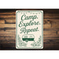 Camp Explore Repeat Sign
