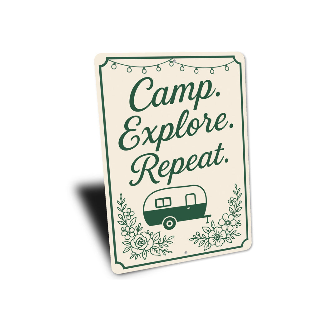 Camp Explore Repeat Sign