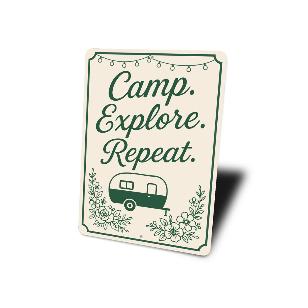 Camp Explore Repeat Sign