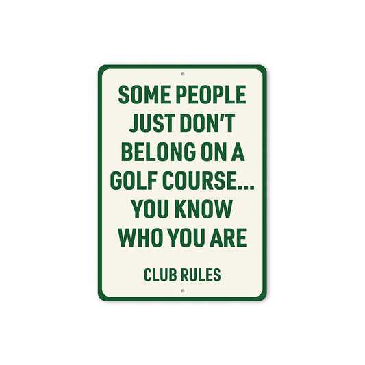 Golf Course Rules Aluminum Sign Funny Golf Club Decor