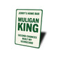 Custom Home Bar Mulligan King Aluminum Sign Golf Humor