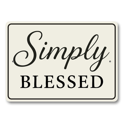 Rustic Simply Blessed Metal Wall Sign Inspirational Decor