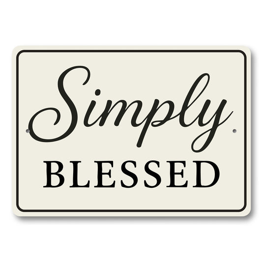 Rustic Simply Blessed Metal Wall Sign Inspirational Decor