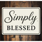 Rustic Simply Blessed Metal Wall Sign Inspirational Decor