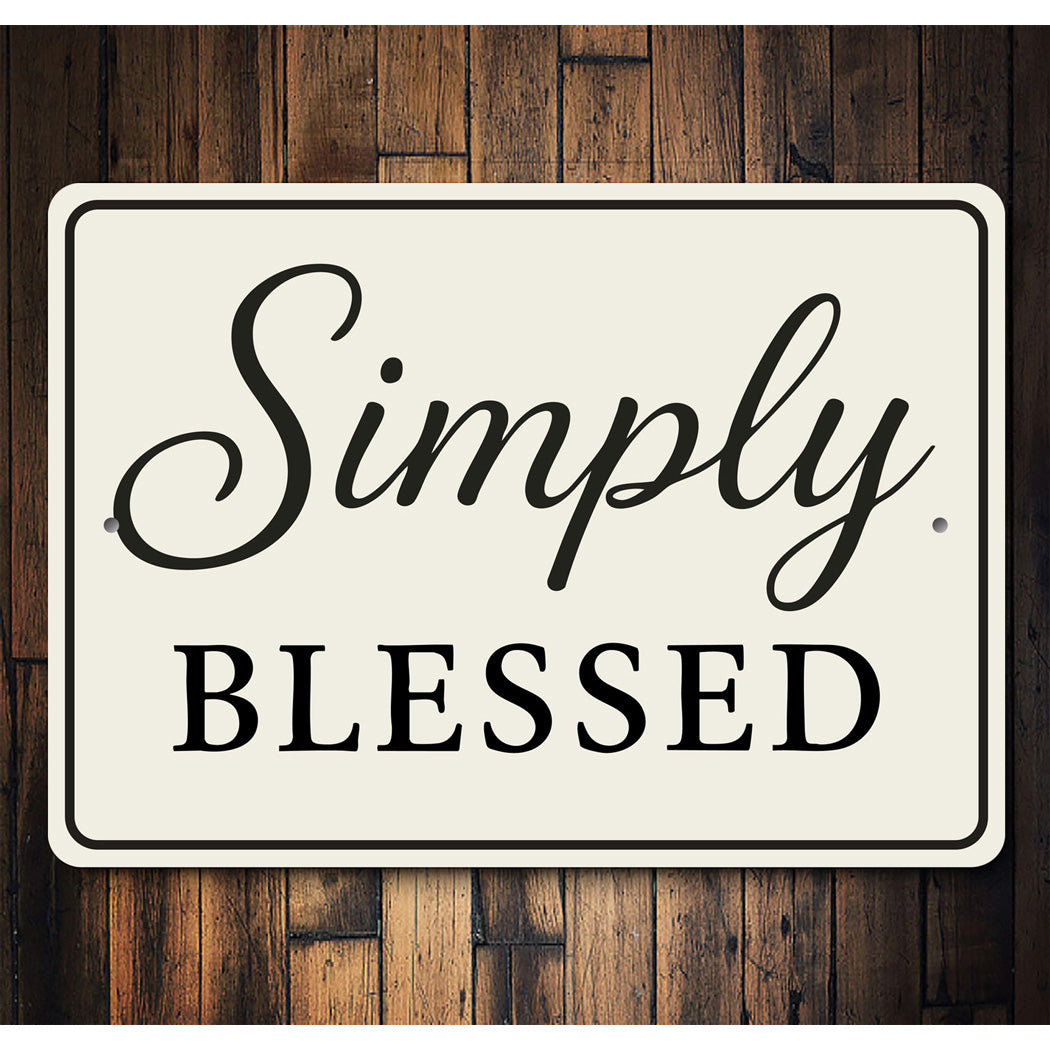 Rustic Simply Blessed Metal Wall Sign Inspirational Decor