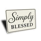 Rustic Simply Blessed Metal Wall Sign Inspirational Decor