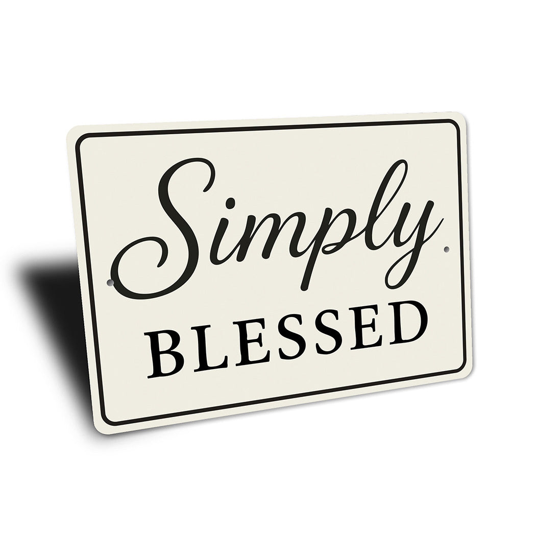 Rustic Simply Blessed Metal Wall Sign Inspirational Decor
