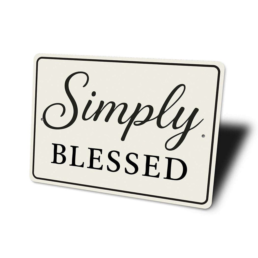 Rustic Simply Blessed Metal Wall Sign Inspirational Decor