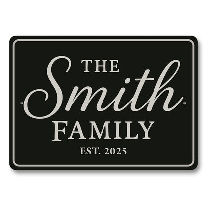 Personalized The Smith Family Est. 2025 Aluminum Wall Sign