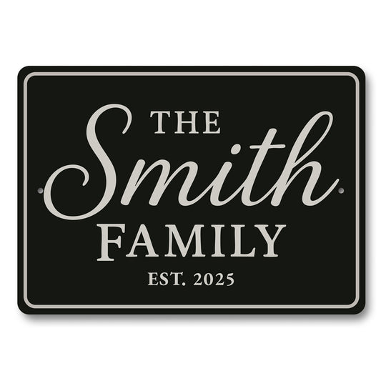 Personalized The Smith Family Est. 2025 Aluminum Wall Sign