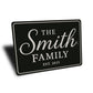 Personalized The Smith Family Est. 2025 Aluminum Wall Sign