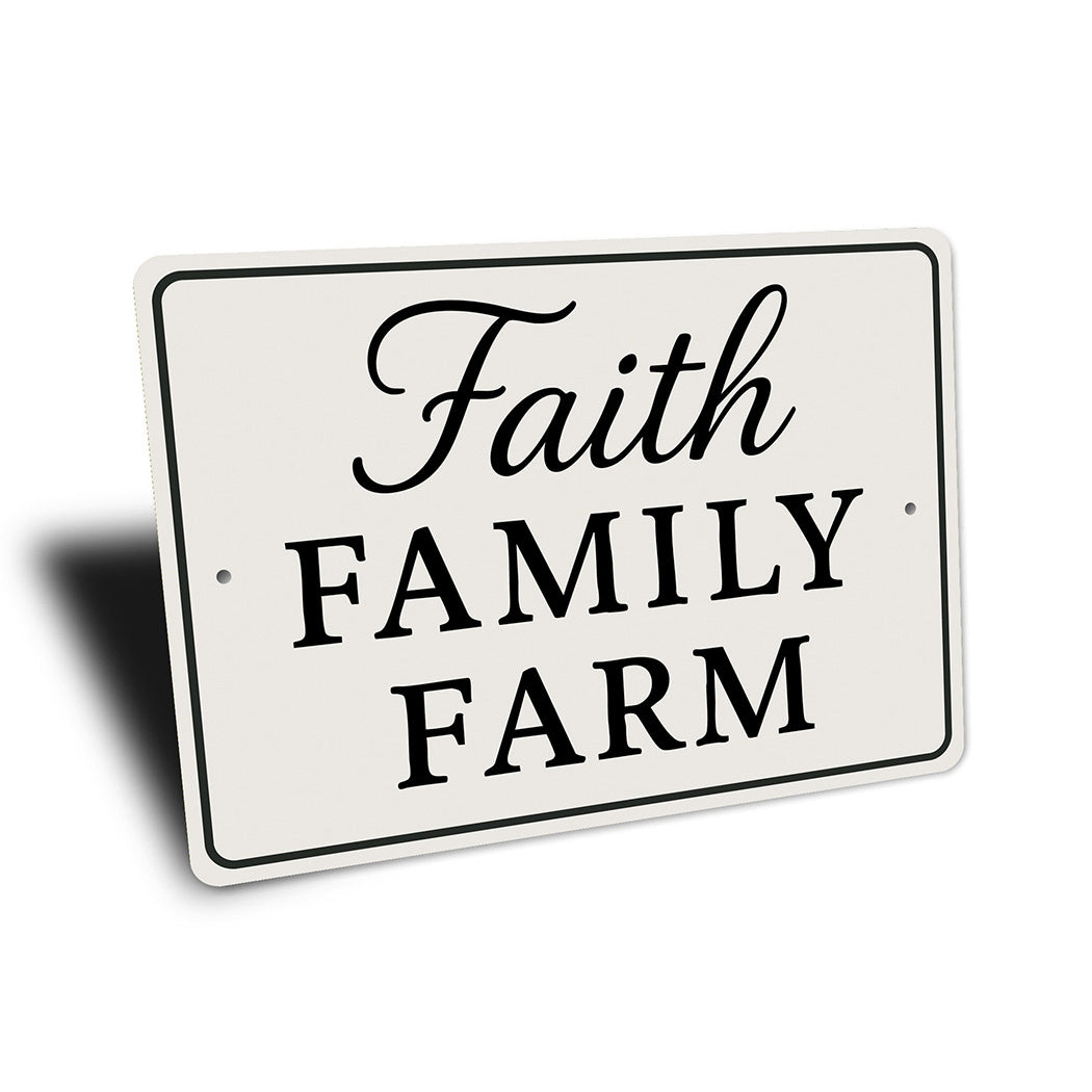 Rustic Faith Family Farm Aluminum Wall Sign Farmhouse Decor