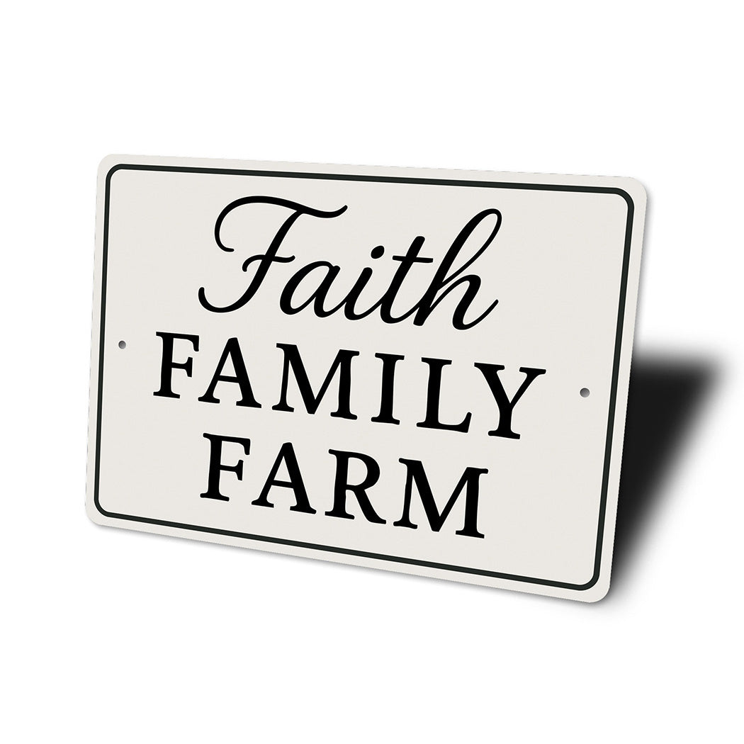 Rustic Faith Family Farm Aluminum Wall Sign Farmhouse Decor