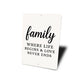 Rustic Family Where Life Begins & Love Never Ends Wall Sign