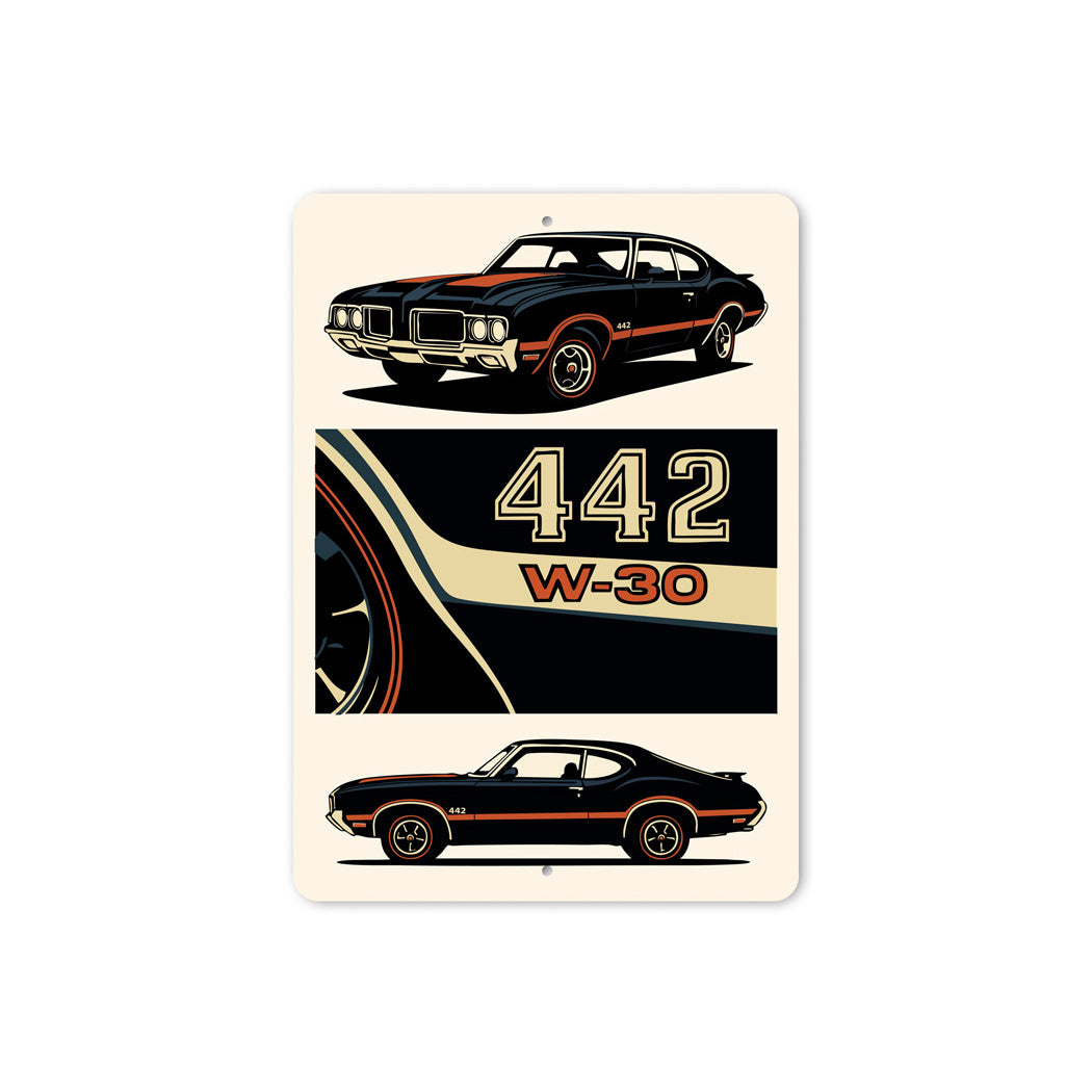 Oldsmobile 442 High Performance W-30 V8 Engine Sign