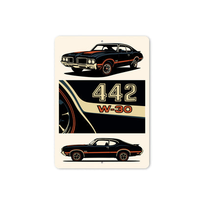 Oldsmobile 442 High Performance W-30 V8 Engine Sign