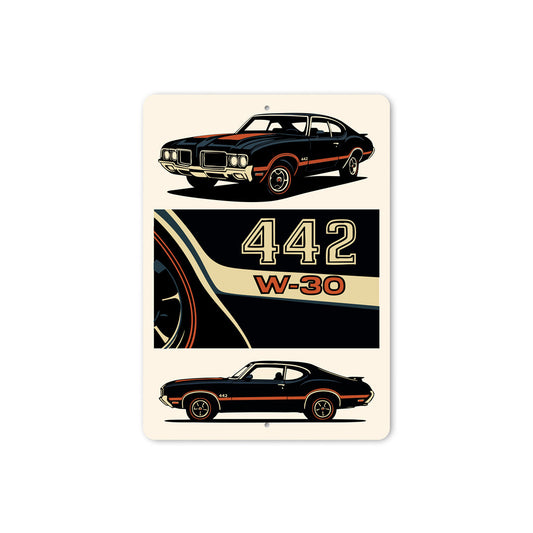 Oldsmobile 442 High Performance W-30 V8 Engine Sign