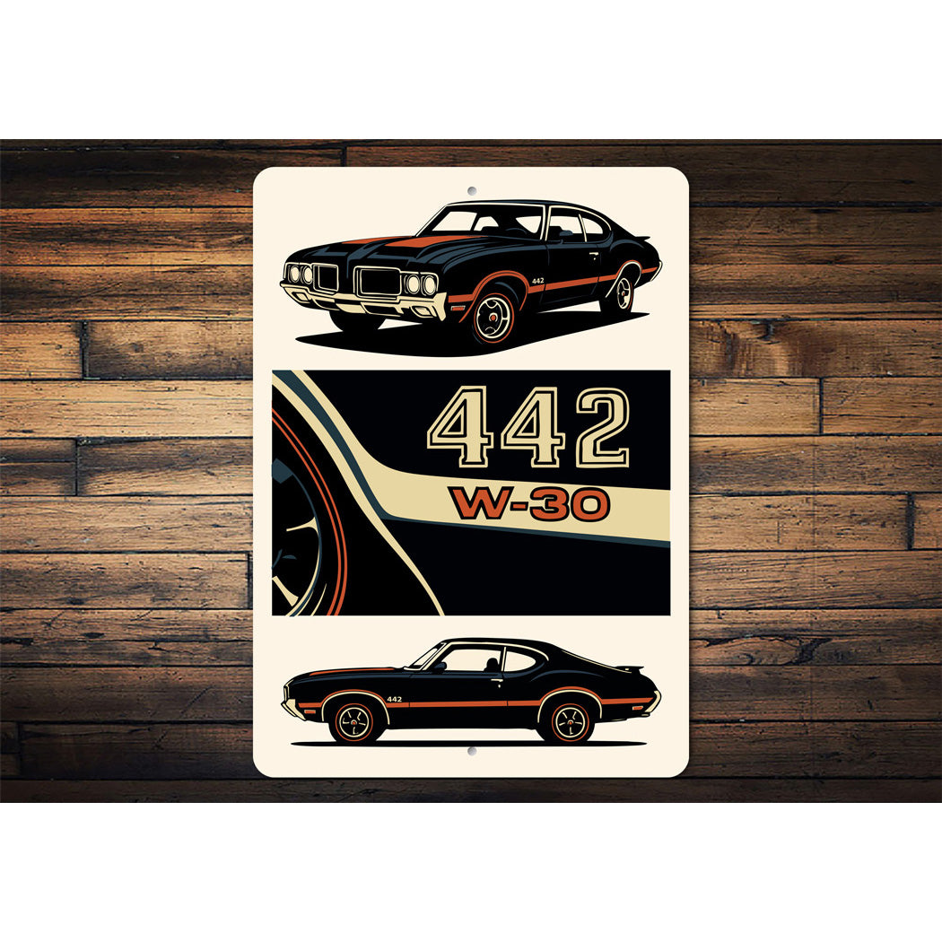 Oldsmobile 442 High Performance W-30 V8 Engine Sign