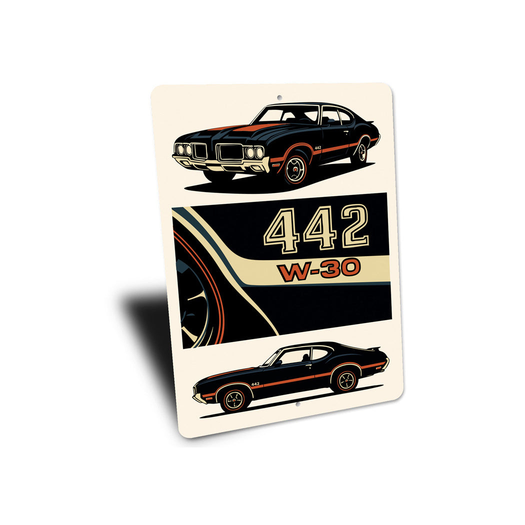 Oldsmobile 442 High Performance W-30 V8 Engine Sign