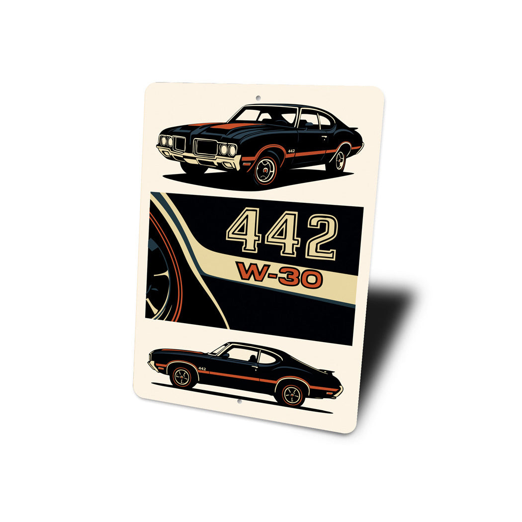 Oldsmobile 442 High Performance W-30 V8 Engine Sign