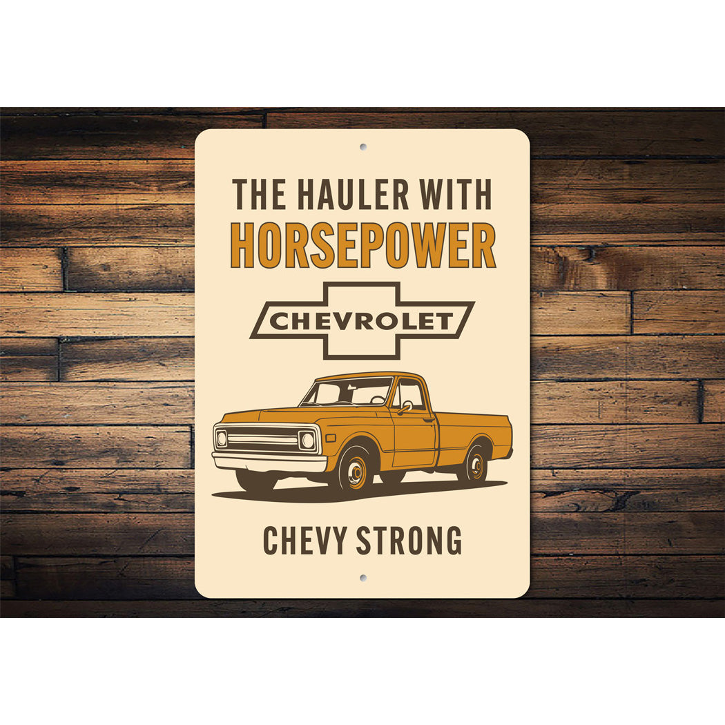 The Hauler With Horsepower Sign