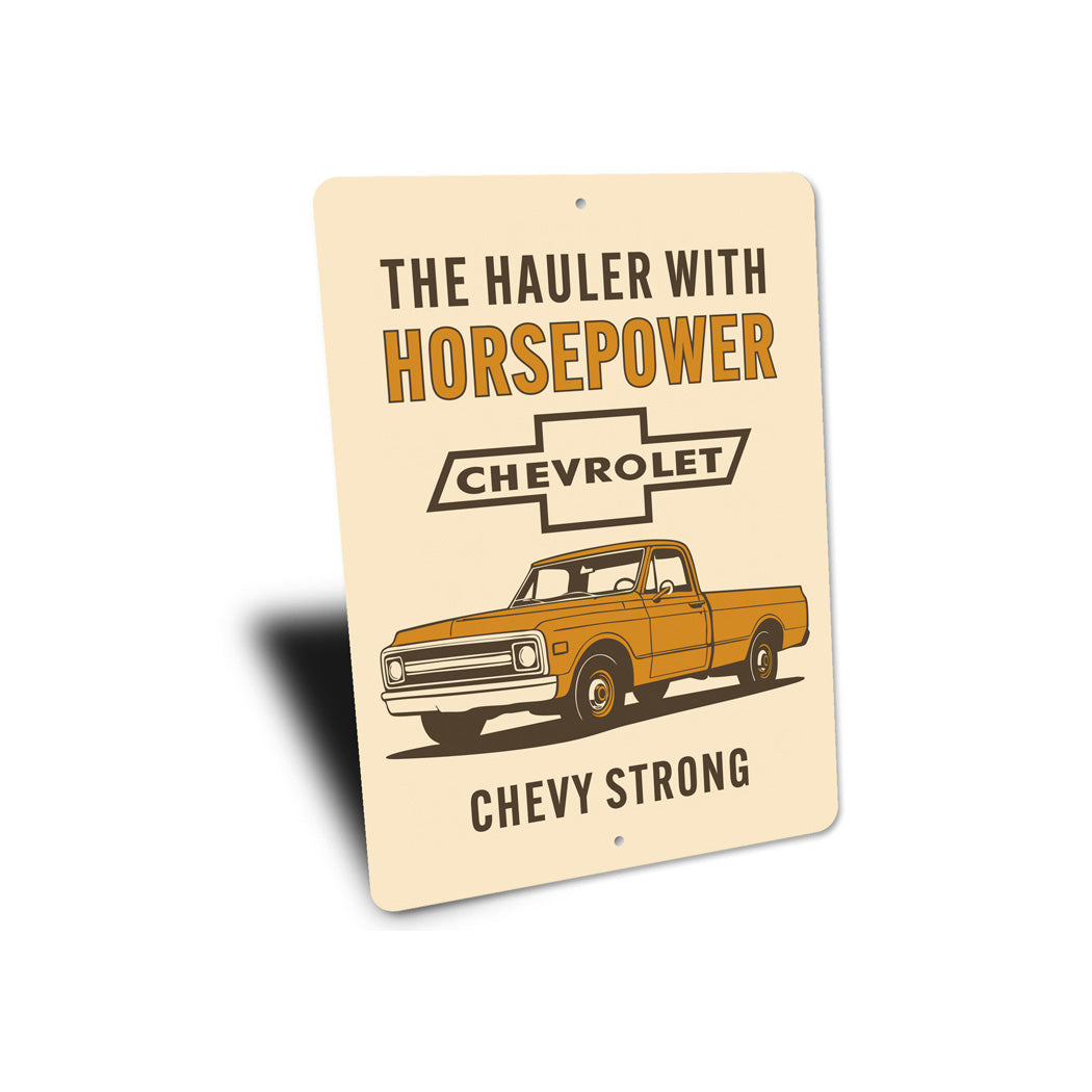 The Hauler With Horsepower Sign