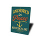 Anchored in Peace Kentucky Lake Aluminum Decor Sign