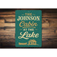 Personalized Cabin at the Lake Aluminum Decor Sign