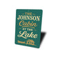 Personalized Cabin at the Lake Aluminum Decor Sign