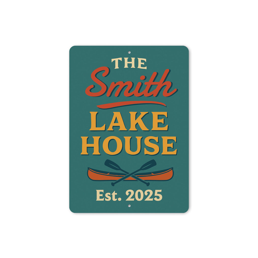 Personalized Lake House Established Year Aluminum Sign
